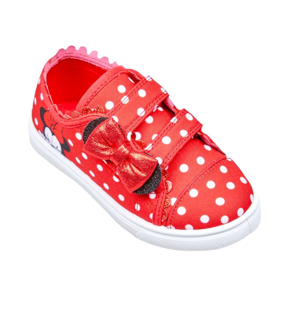 Disney Minnie Mouse Girls Red Polka Dot Canvas Pumps